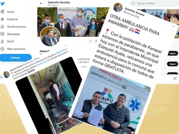 Tras las gestiones del diputado “juancho” Acosta, Amambay cuenta con más una ambulancia 