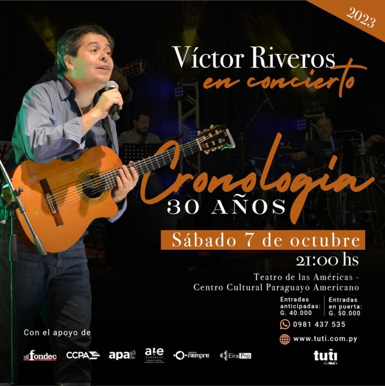 El cantautor Víctor Riveros presenta CRONOLOGÍA. Concierto aniversario de sus 30 años como cantautor